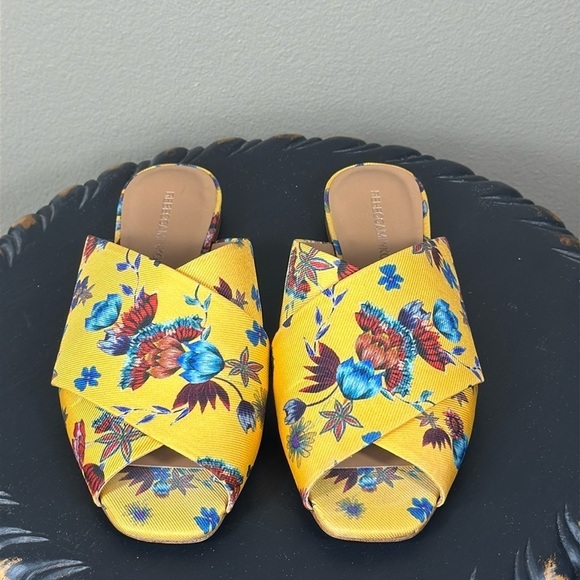 REBECCA MINKOFF Anden Floral Print Crossover Peep Toe Slide Sandal Mule, size 7 - Picture 2 of 7